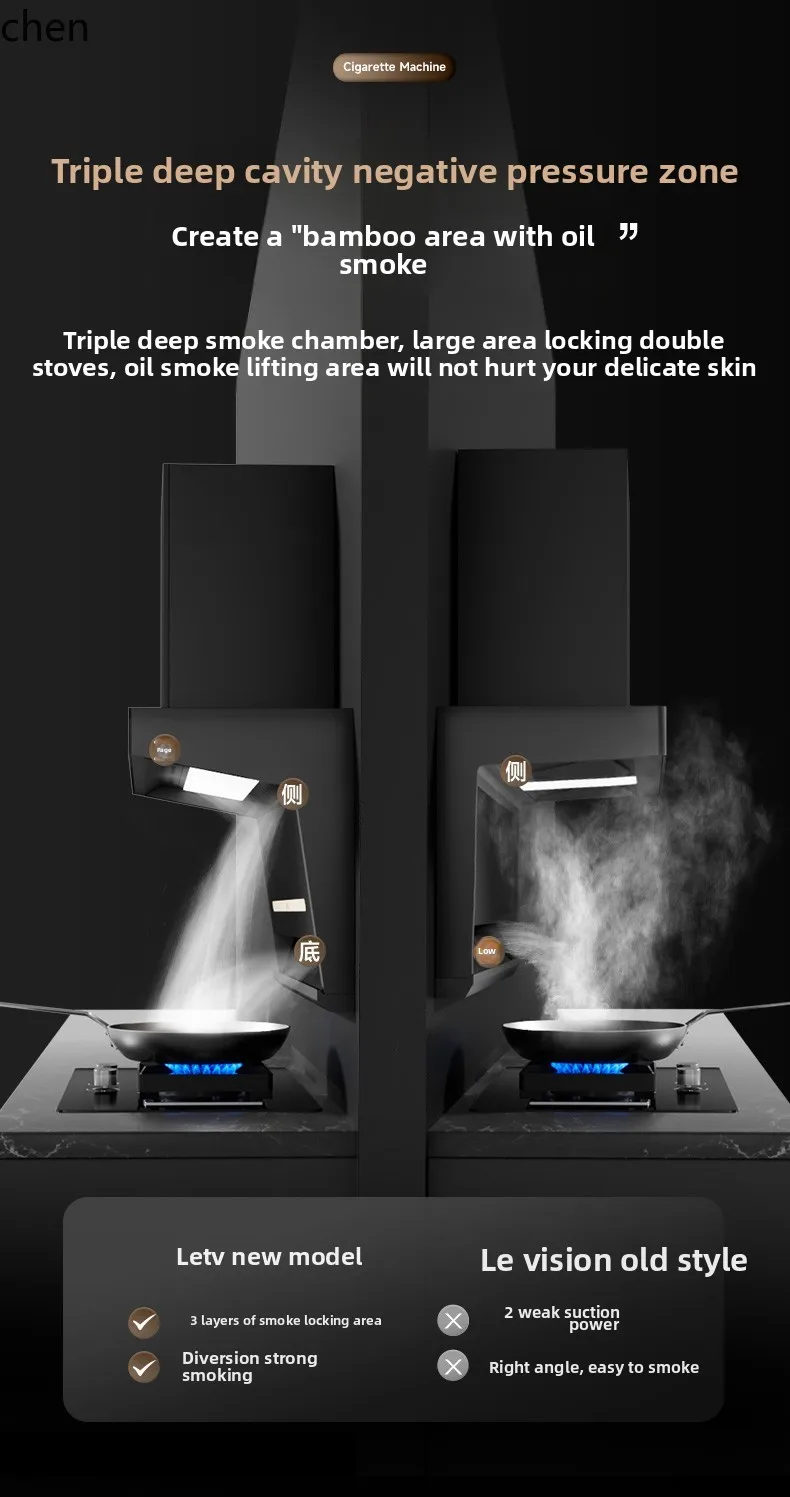 شفاط المطبخ المنزلي LXC، شفاط كبير من الجانب العلوي، شفاط المطبخ المزدوج، شفاط المطبخ القوي