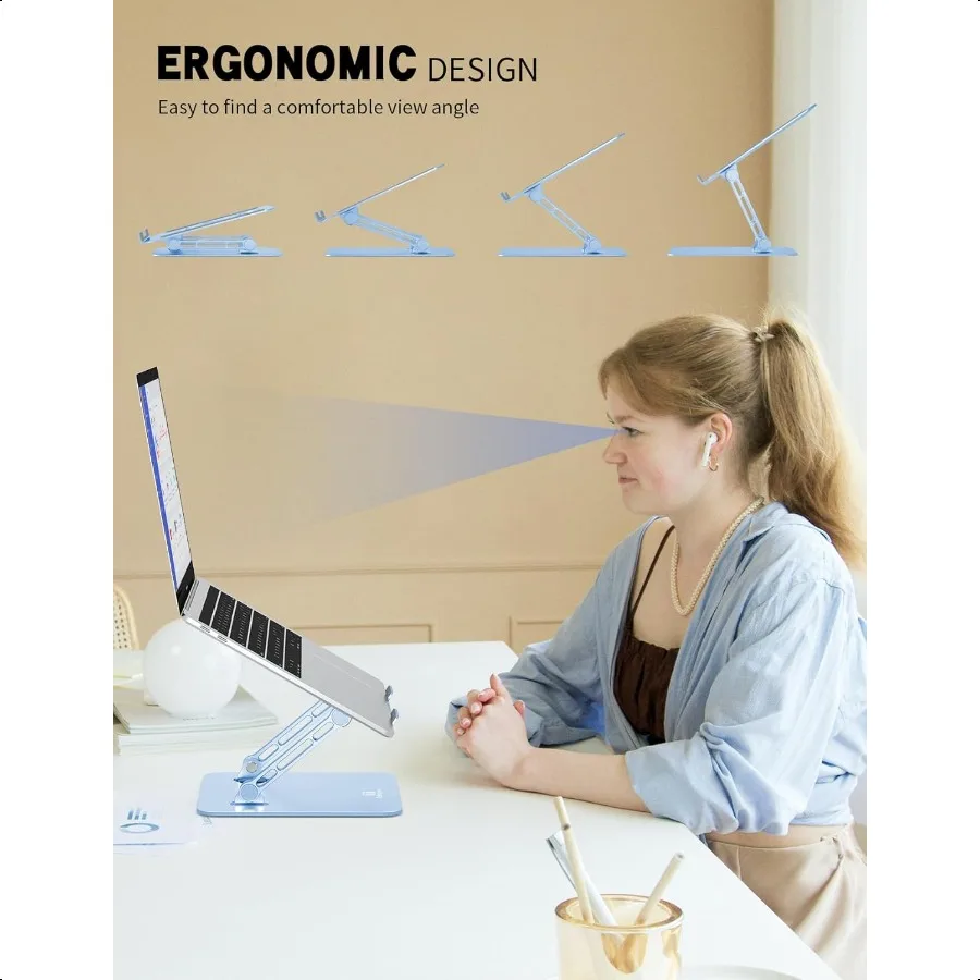 Supporto per laptop Supporto per laptop regolabile per scrivania Supporto per laptop pieghevole Supporto per computer portatile compatibile con Book Lenovo HP e
