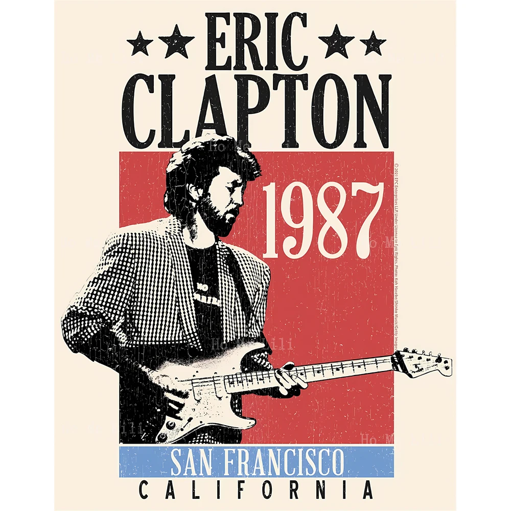 Eric Clapton San Francisco California 1987 Canvas Wall Art Print Artwork For Livingroom Bedroom Decor