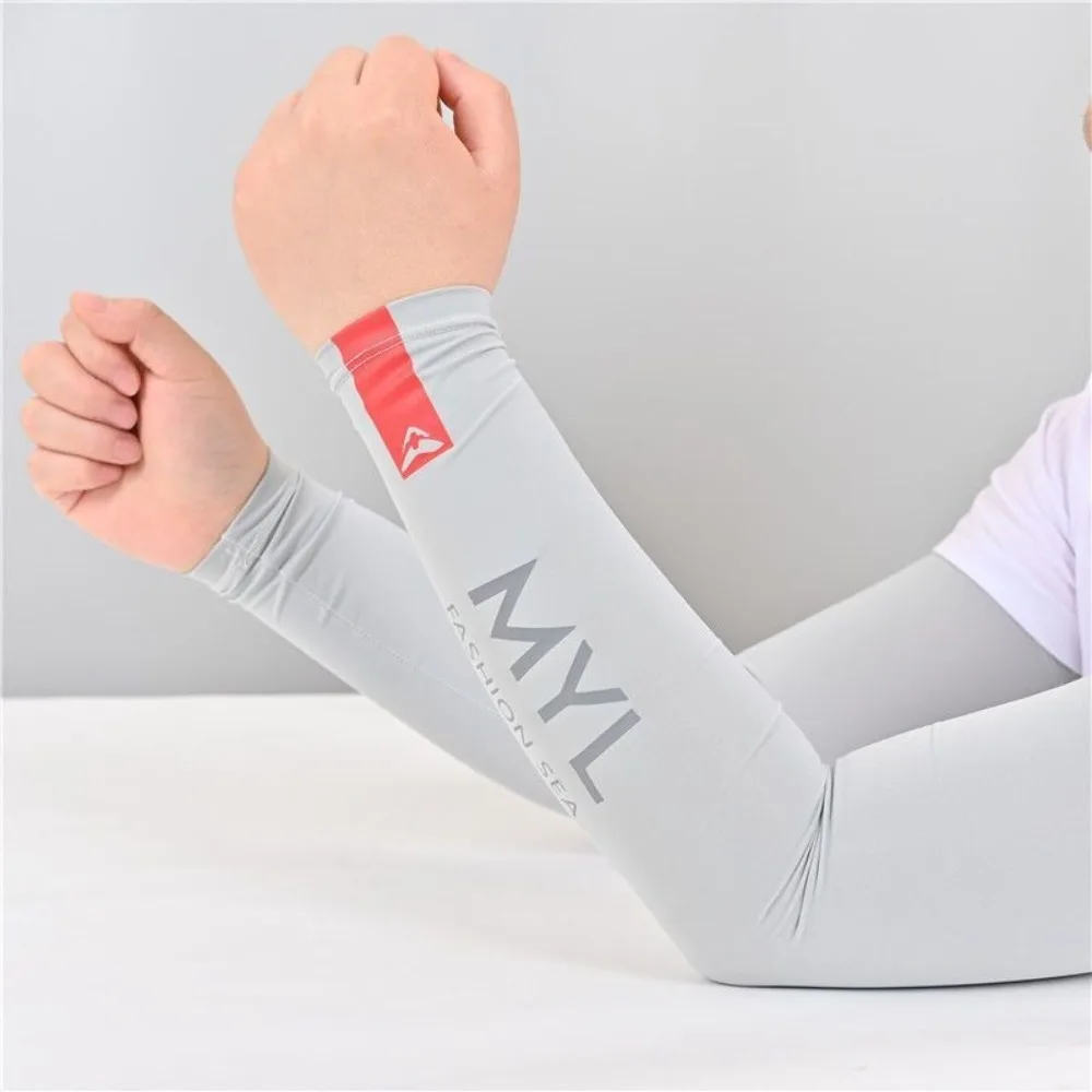 1Pair Summer Arm Sleeves for Running Outdoor Cycling Driving Breathable Ice Silk Elastic Sun Protection Men Women Arm Cover