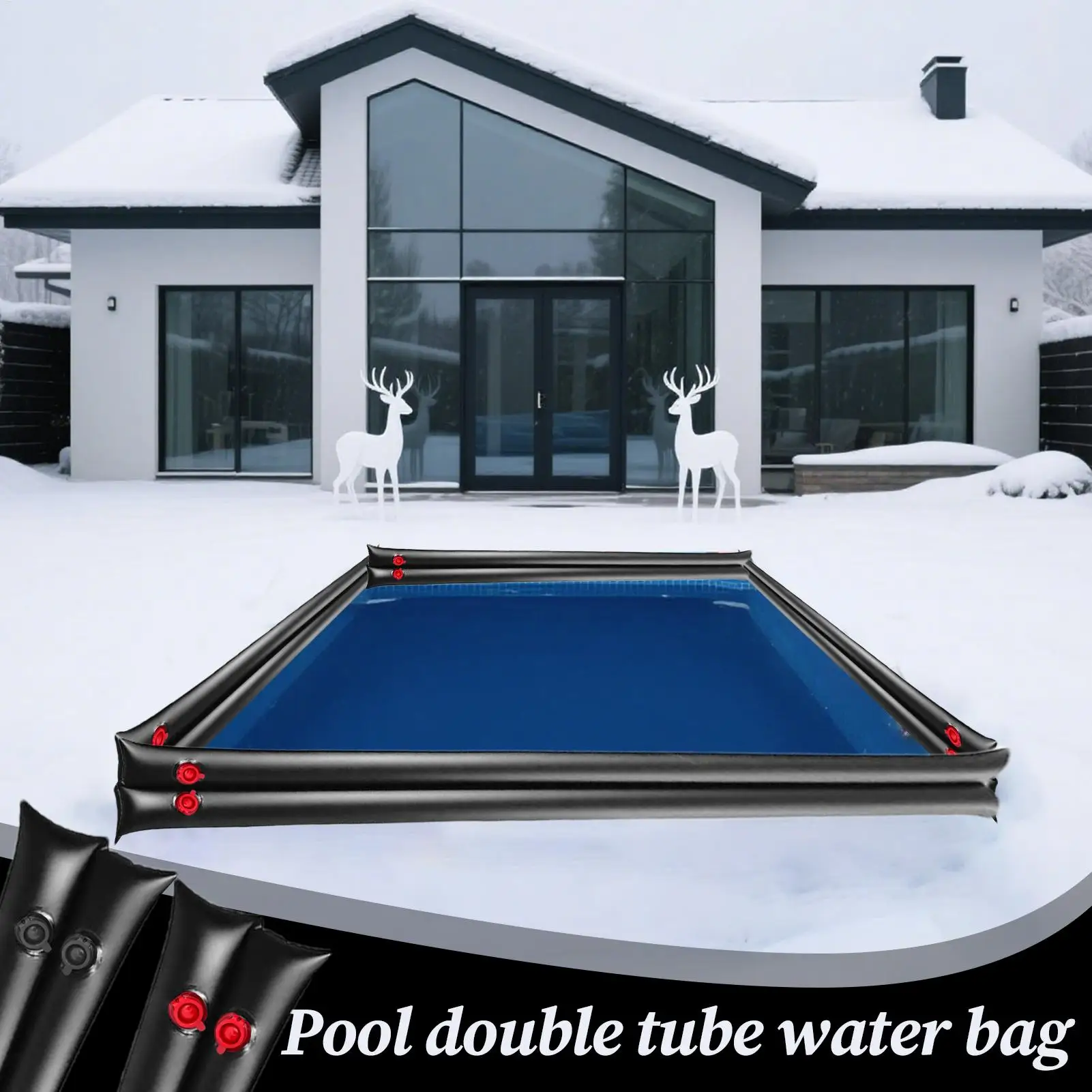 

Трубки для воды для бассейна, 3 шт., 8-дюймовая сумка для бассейна, утолщенная защитная крышка для хранения в саду, заднего двора, зимнее штормовое покрытие