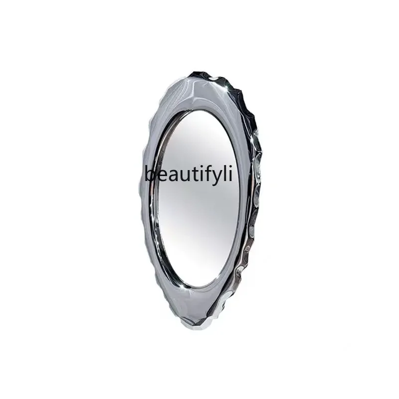 

Customized Modern Stainless Steel Mirror Decoration Model Room Living Room Geometric Wall Decoration Wash Mirror