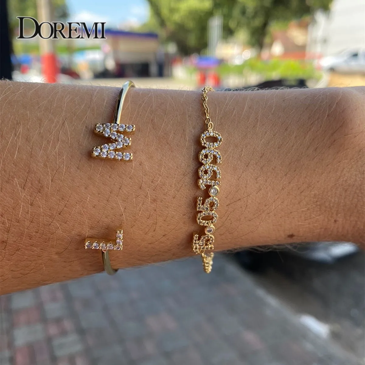 DOREMI Copper Materials MAMA Bracelet Necklace Crystal Letters Fashion Jewelry Bracelet Pink Box Mother's Day Gift Jewelry