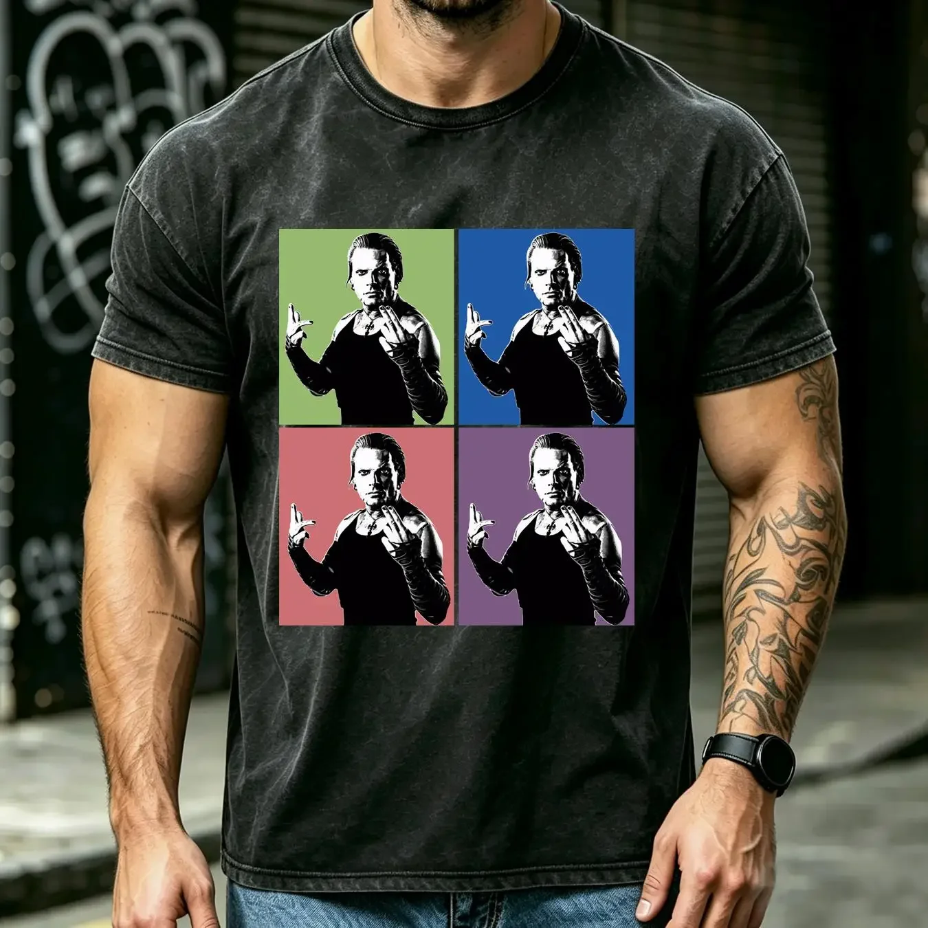 washed T Shirt Jeff Hardy For All Size S To 4XL V531 vintage Washed Slightly fashion Breathable Casual graphic