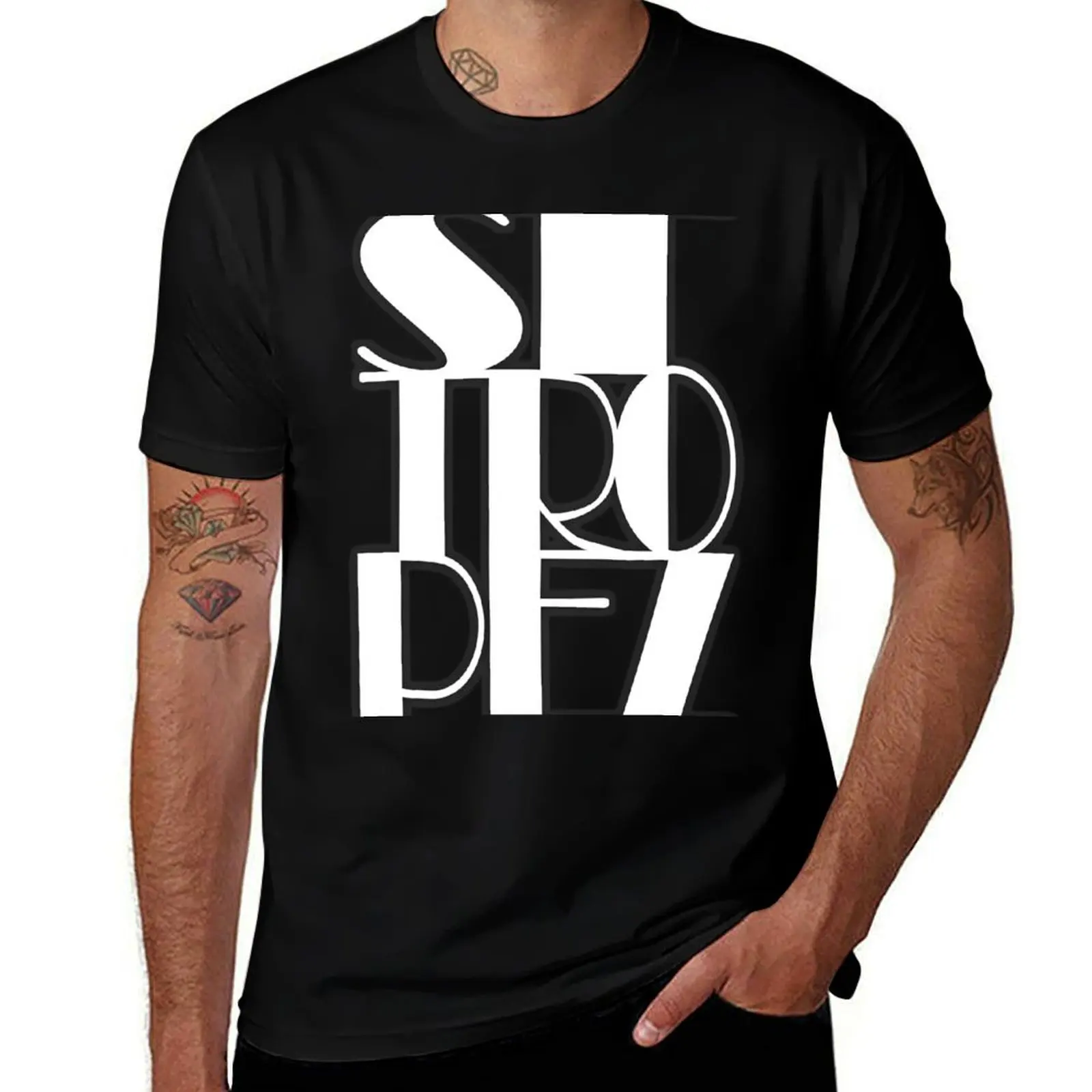 St. Tropez in white bold text T-Shirt shirts graphic tees customizeds customs design your own Men's t-shirt