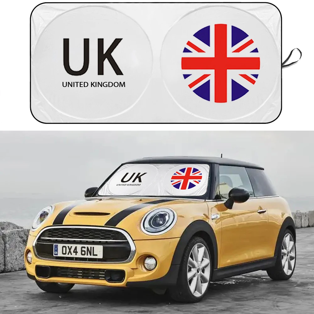 Car Windshield Visor Sunshades Cover UK Flag Union Jack Sunscreen Parasol For MINI Cooper Clubman Countryman F54 F55 F56 F60 R55 