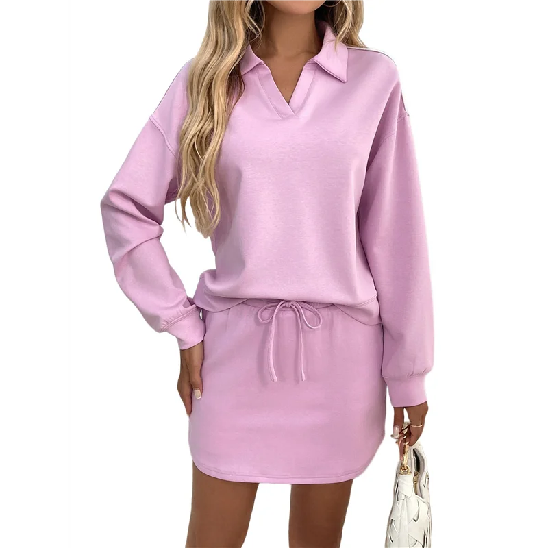 Two Piece Sets For Women Casual Tracksuit Sweatshirt Skorts Matching Set Lounge Tennis Jogger Sweat Suit