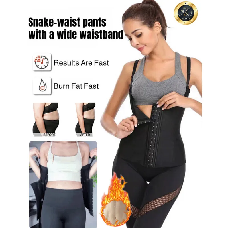 Brelira Waist Trainer Vest Slimming Corset For Weight Loss Body Shaper Sauna Suit Compression Shirt Belly Girdle Tops Shapewear