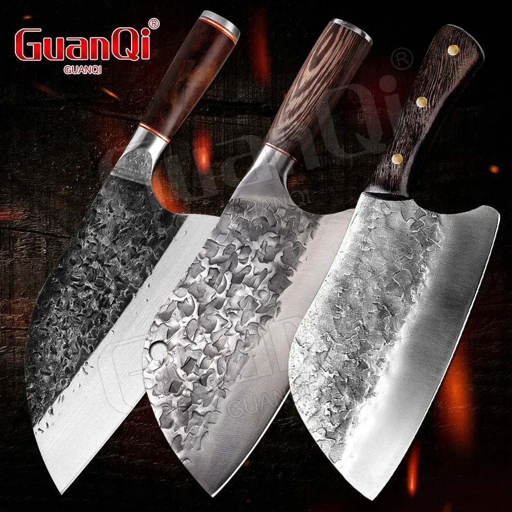 

Handmade Forged Cleaver High-carbon Bone Chopper Traditional Butcher Slicing Knife Stainless Steel Butcher Knife Forged Cleaver