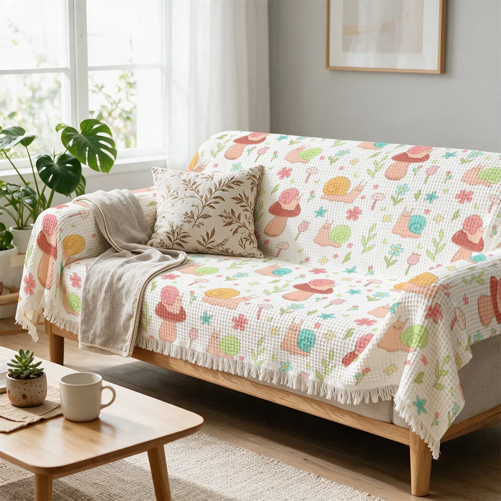 Cute Floral Pattern Throw Blanket Sofa Cover Couch Decor Boho Spring Seasonal Living Room Home Accent Throws for Couch