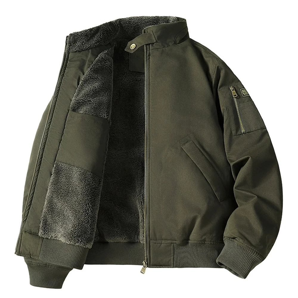 Winter Men's Fleece Cargo Padded Jackets Casual Outdoor Man Thick Warm Windbreaker Coats Mens Thermal Windproof Jackets Clothing