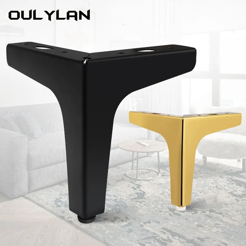 

Oulylan 4pcs Modern Furniture Legs Metal Gold Black Lron Sofa Feet for Table Bed Chair Desk Dresser Cabinet Support Furniture