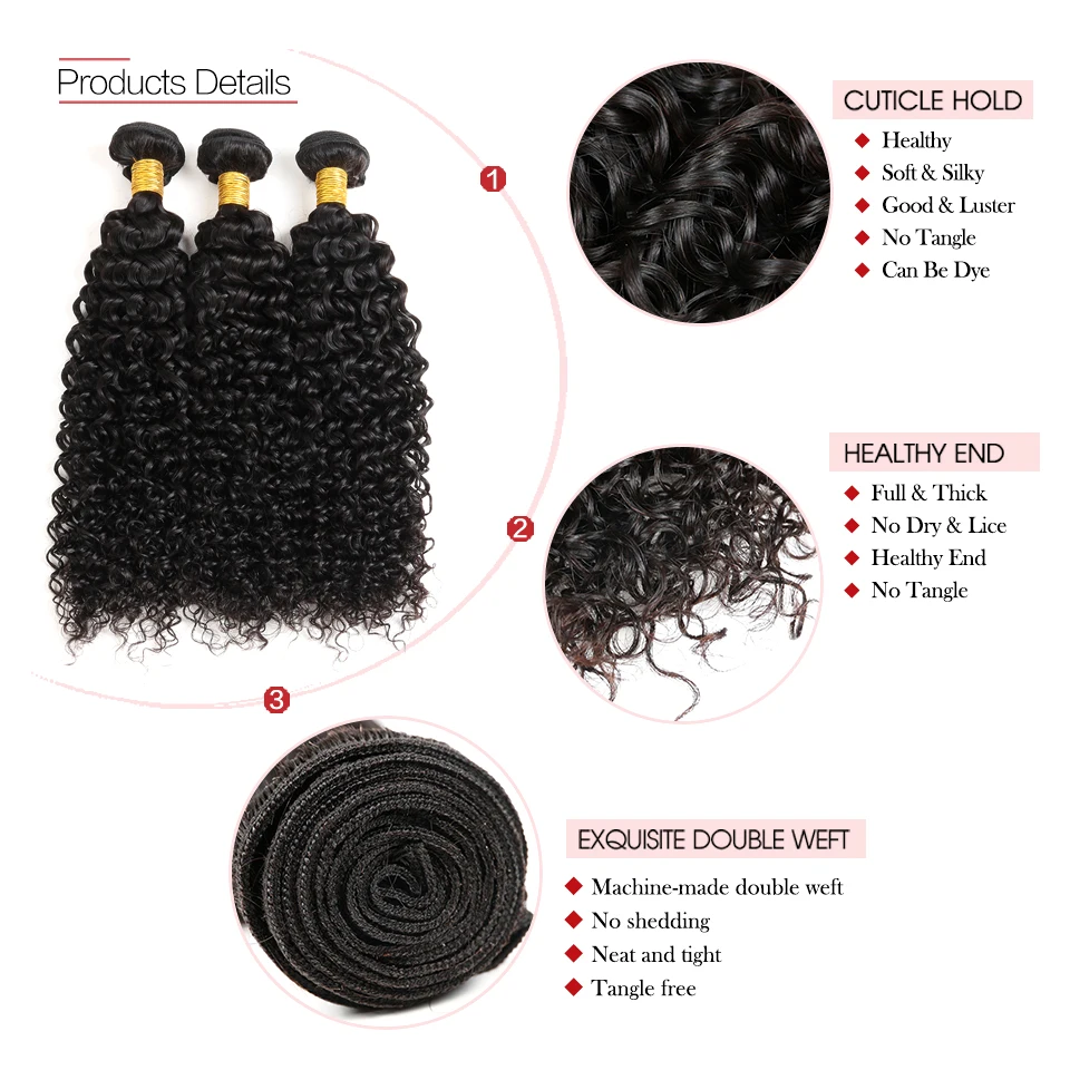 Rebecca Indian Kinky Curly Bundles Hair Natural Black Bundle Hair Extension 100% Natural Remy Human Hair Can Buy 3 Or 4 Bundles