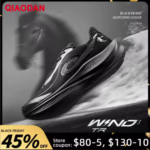 QIAODAN Strong Wind 3TR Men's Marathon  Running Shoes 2025 Thick Sole Shock Absorption Rebound Training Sneakers QDB023252297