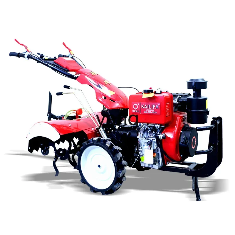 LH new four-wheel drive direct connection micro-tiller multi-functional rotary tiller agricultural loosening ridge household