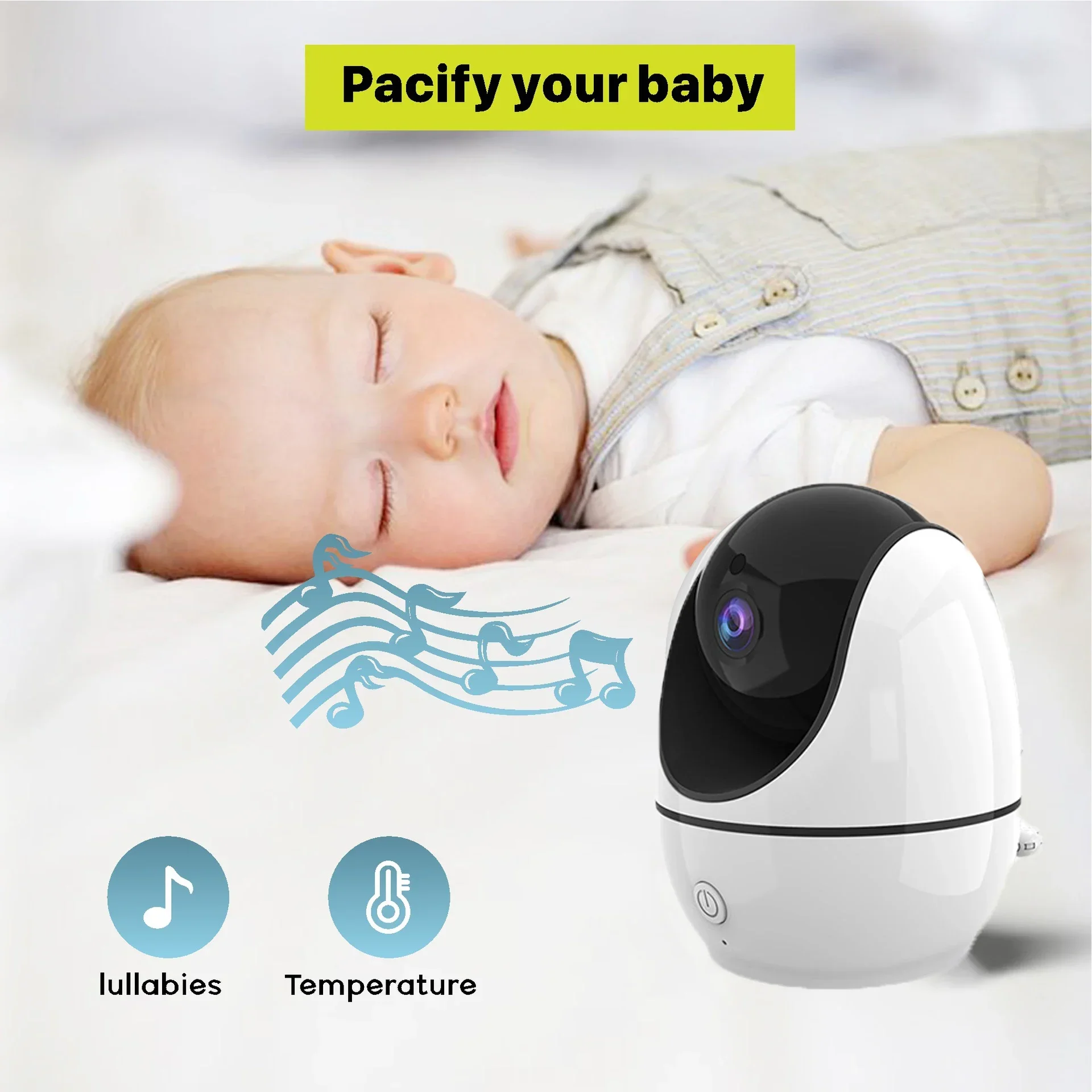 Draadloze Babyfoon Hd 4.5 "Scherm Tweeweg Audio Huilen Alarm Infrarood Nachtzicht Slaapliedje Temperatuurdetectie Babyfoon