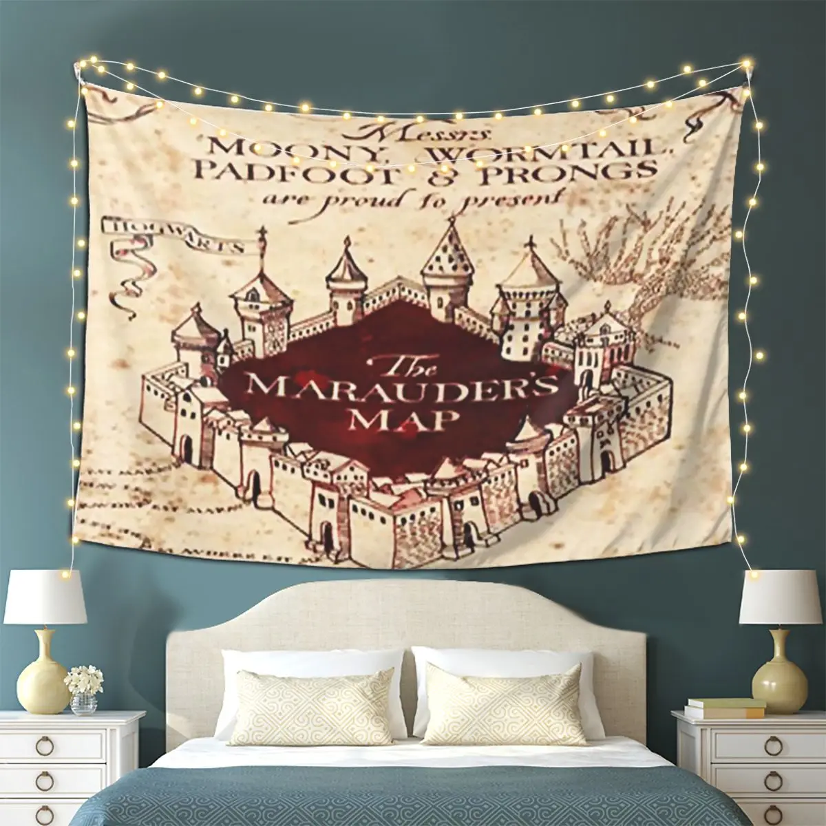 Marauders Magic Map Tapestry Wall Hanging Aesthetic Home Decoration Tapestries for Living Room Bedroom
