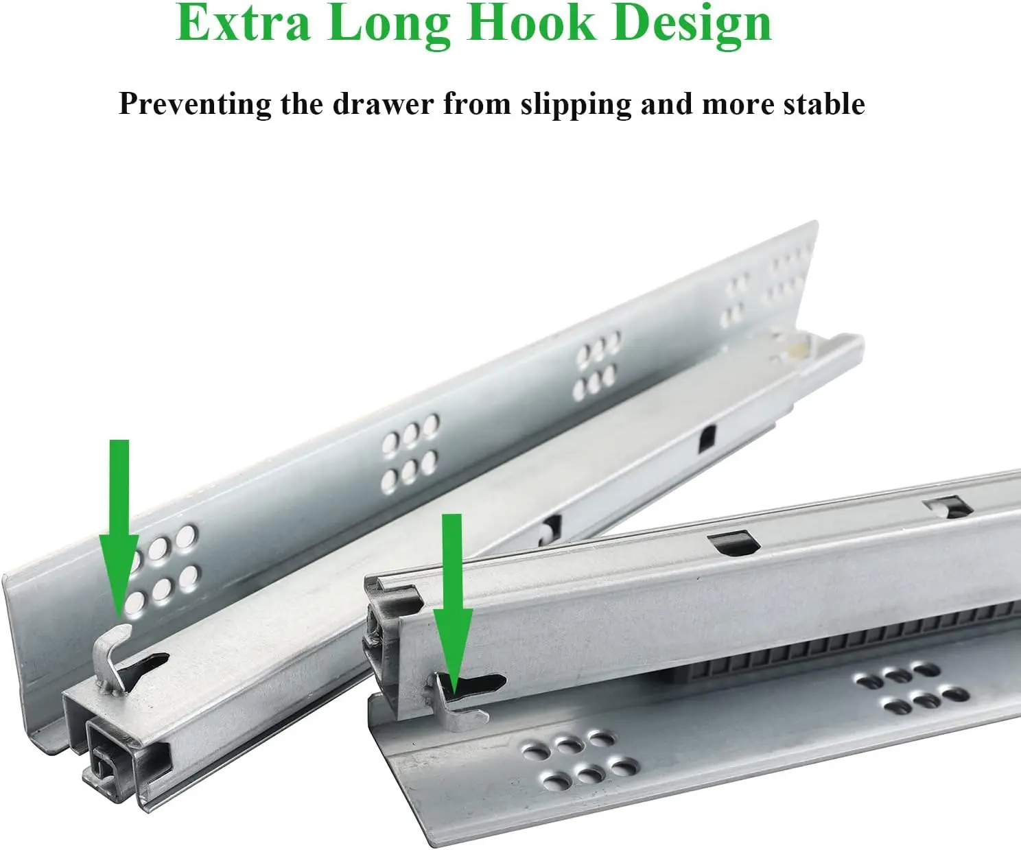 6 Pairs of 21 Inch Undermount Bottom Mount Soft Close Drawer Slides Full Extension 100LB Capacity Drawer Rails Including