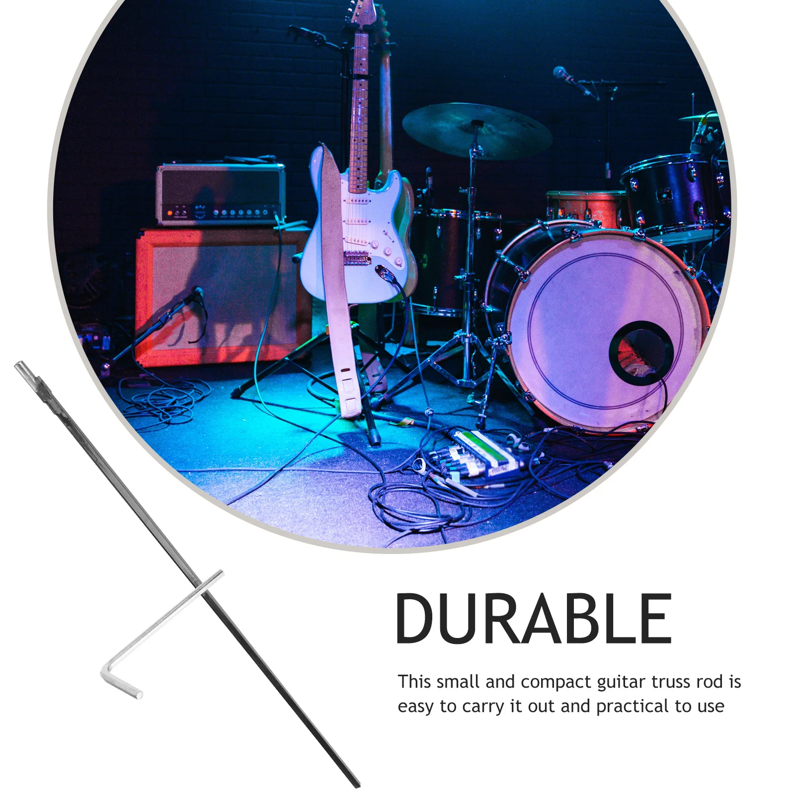 

Professional Guitar Truss Rod Two Way Replacement Rod Metal Durable with Wrench Electric Guitar Accessory Bass Sturdy Truss Rods