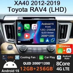 12G+256G Android 15 Car Radio For Toyota RAV4 RAV 4 2012 2015 2016 2019 Multimedia Player 4G Carplay GPS Stereo Head Unit Auto
