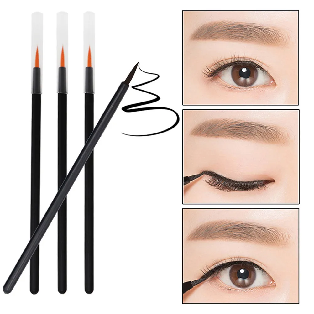 100Pcs Disposable Eyeliner Brushes Thin Tip Fiber Applicators Eyeliner Brush Set Eye Makeup Tools Cosmetics Brush Professional view 4