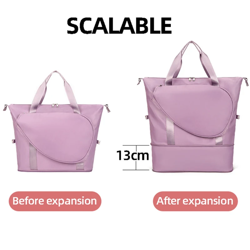 

13cm Expandable Travel Duffel Bag Tennis Single Shoulder Sport Bag Dry Wet Pickleball Pack Large Outdoor Hiking Swimming Handbag
