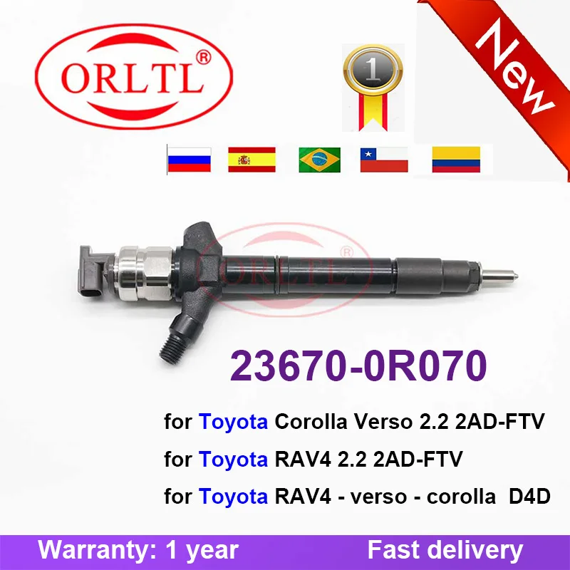 NEW 23670-0R070 236700R070 23670 0R070 for Toyota Corolla Verso Verso 2.2 2AD-FTV ORLTL Diesel Engine Injector