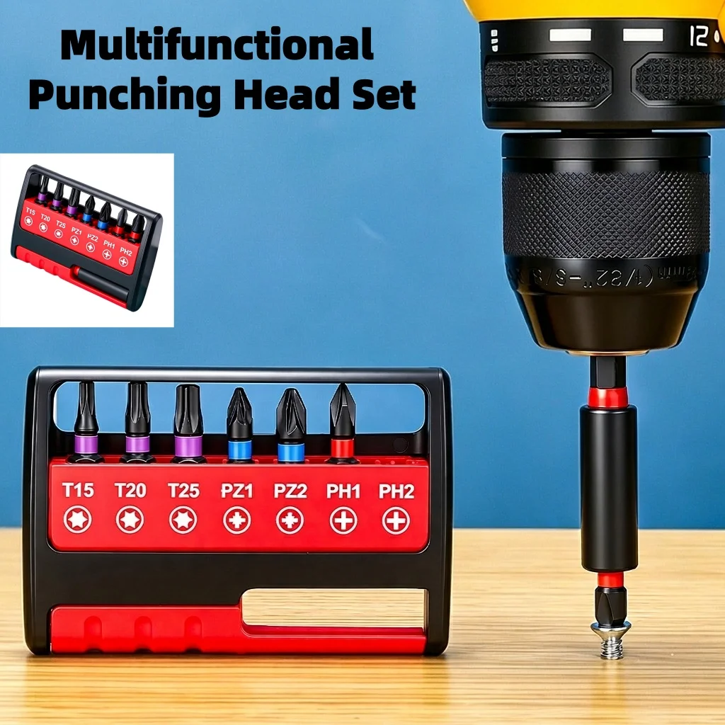 8Pcs Magnetic Screwdriver Bit Set, Color Coded Torx PH PZ Impact Screwdriver Bits Kit with Bit Holder for Electric Drill Driver