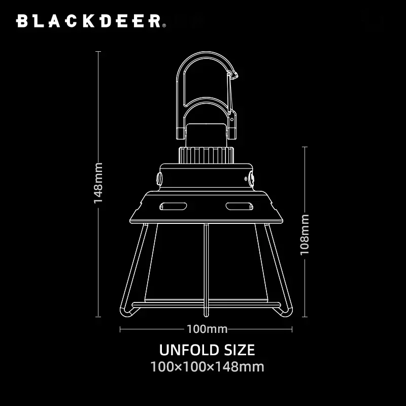 Imagem -02 - Blackdeer-portátil Folding Camping Lamp de Alta Potência Lanterna Led Recarregável Caminhadas Acessórios Hanging Tent Light Comping