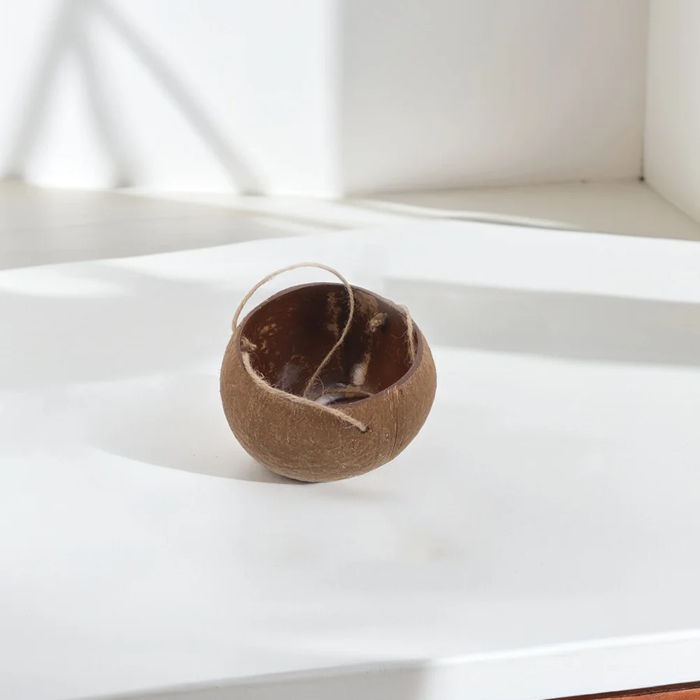

Unique Coconut Shell Hanging Planter Indoor Home Decor Balcony Flower Pot Sturdy Rope Versatile Planting Pot Wall Hanging