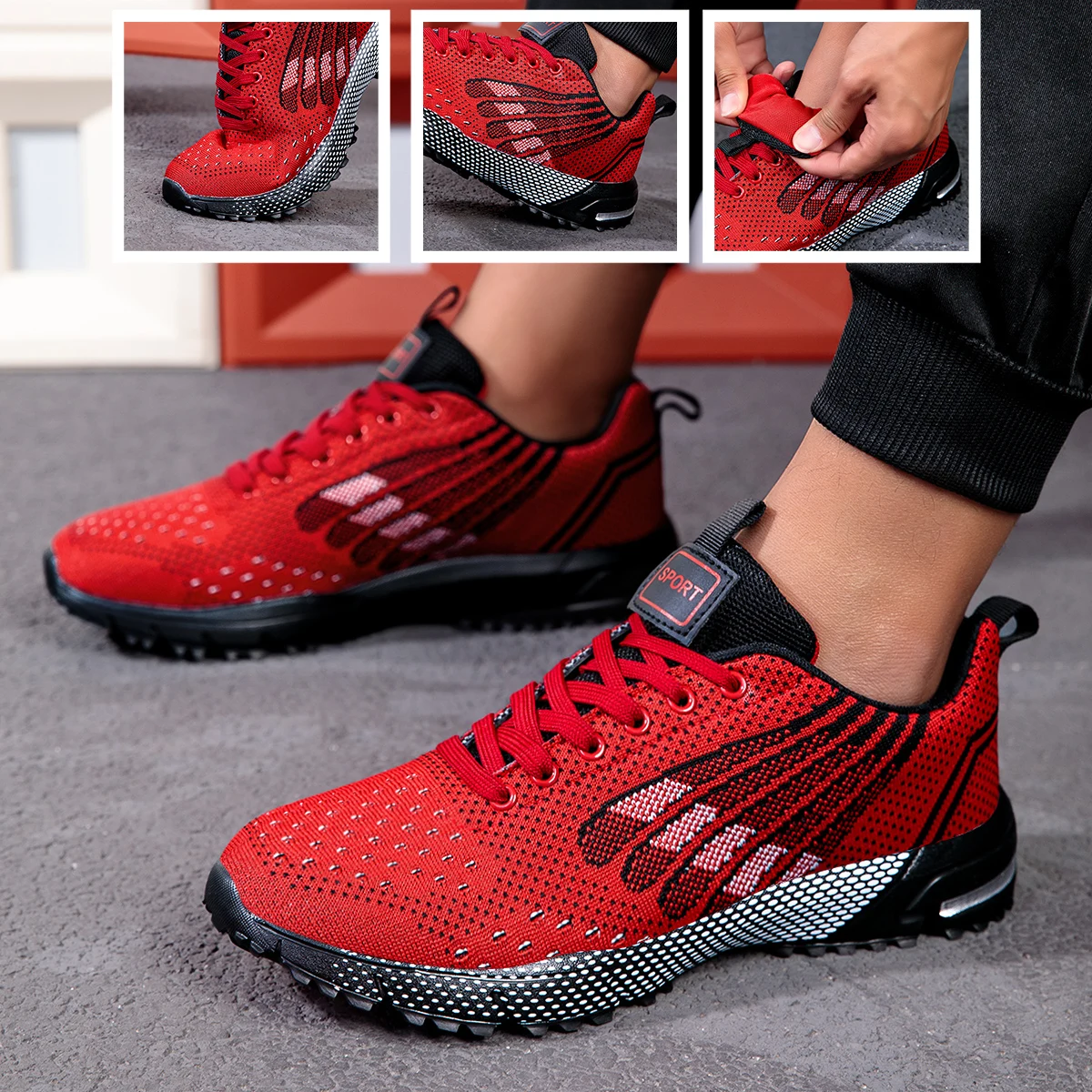 

YRZL Mens Sneakers Running Shoes Wear Resistant Breathable Mesh Athletic Jogging Sneakers Men Non Slip Sports Shoes for Men