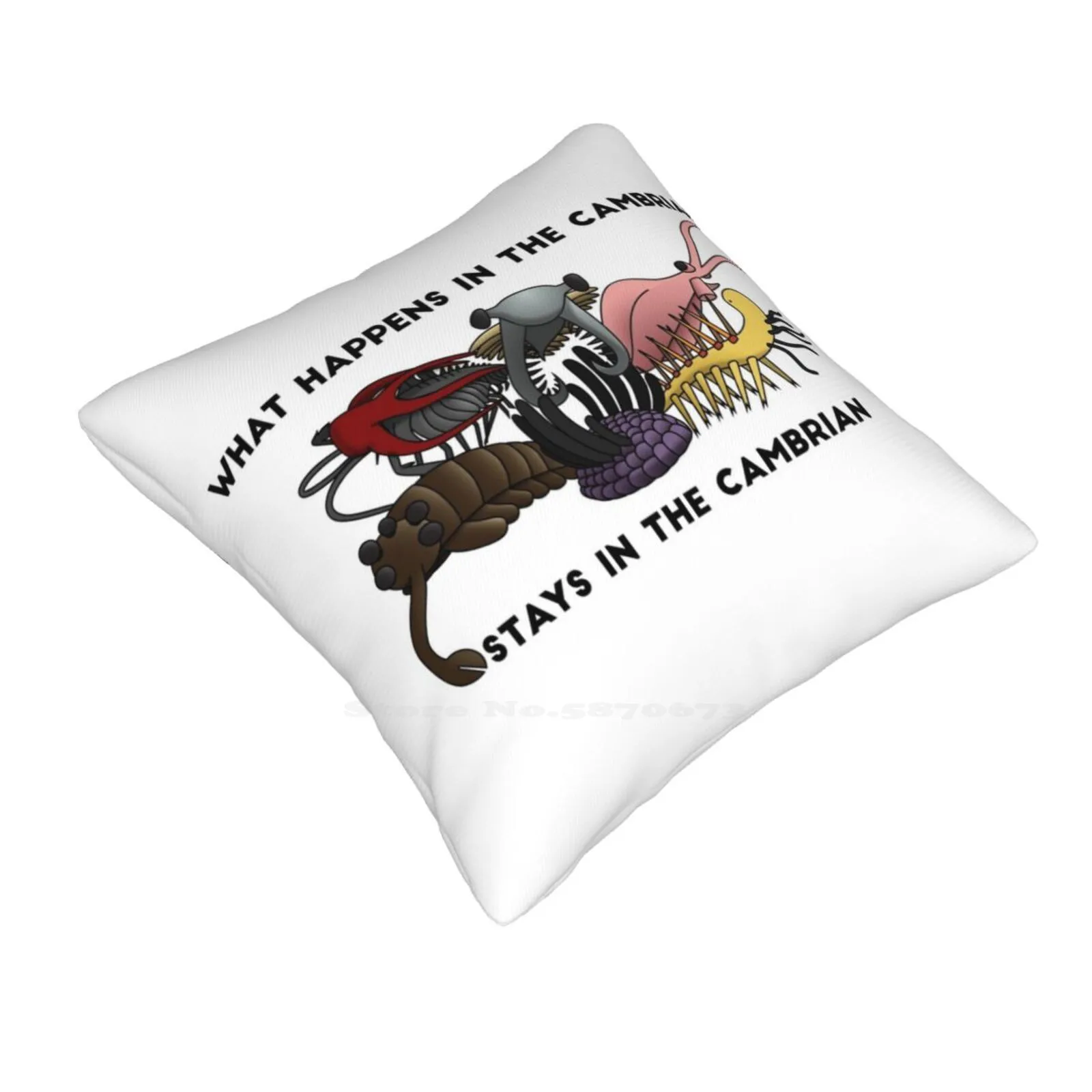 What Happens In The Cambrian... Throw Cushion Pillow Cover Dinosaurs Raptor Chatter Wiwaxia Hallucigenia Anomalocaris Opabinia