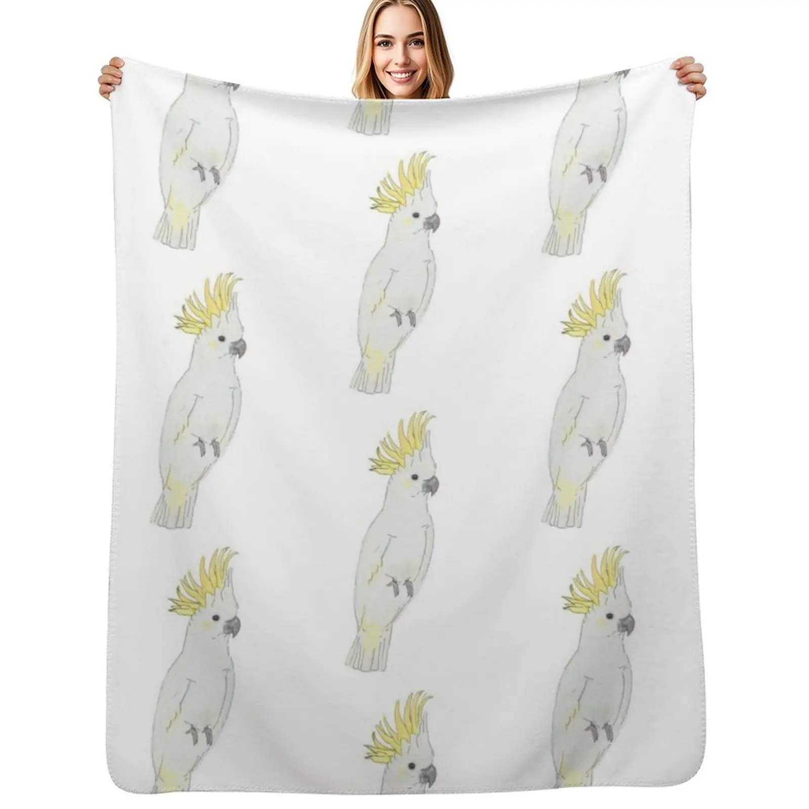Laussane the cockatoo Throw Blanket Nap Sofa Furry Winter beds Luxury Sofa Quilt Blankets
