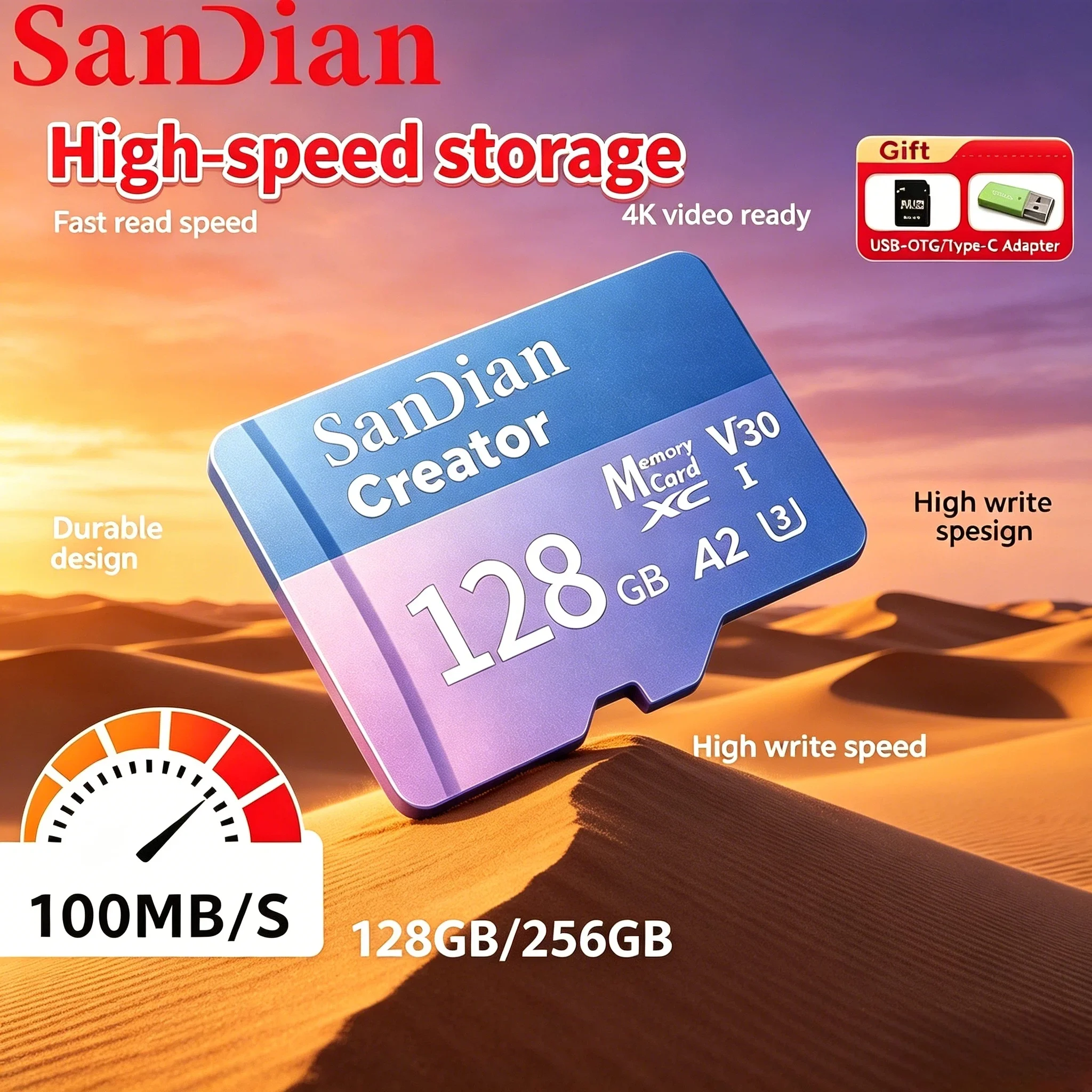 

Original V30 U3 Micro TF SD Card 128GB 256GB High Endurance For Dash Camera Home Security Surveillance Full HD Recording Fast
