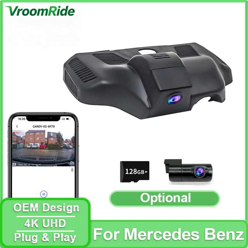 Für Mercedes-Benz GLB 2019 2020 EQB 2022 2023 Vordere und Hintere 4K Dashcam für Auto-Kamerarekorder Dashcam WIFI Auto-DVR OEM-Stil