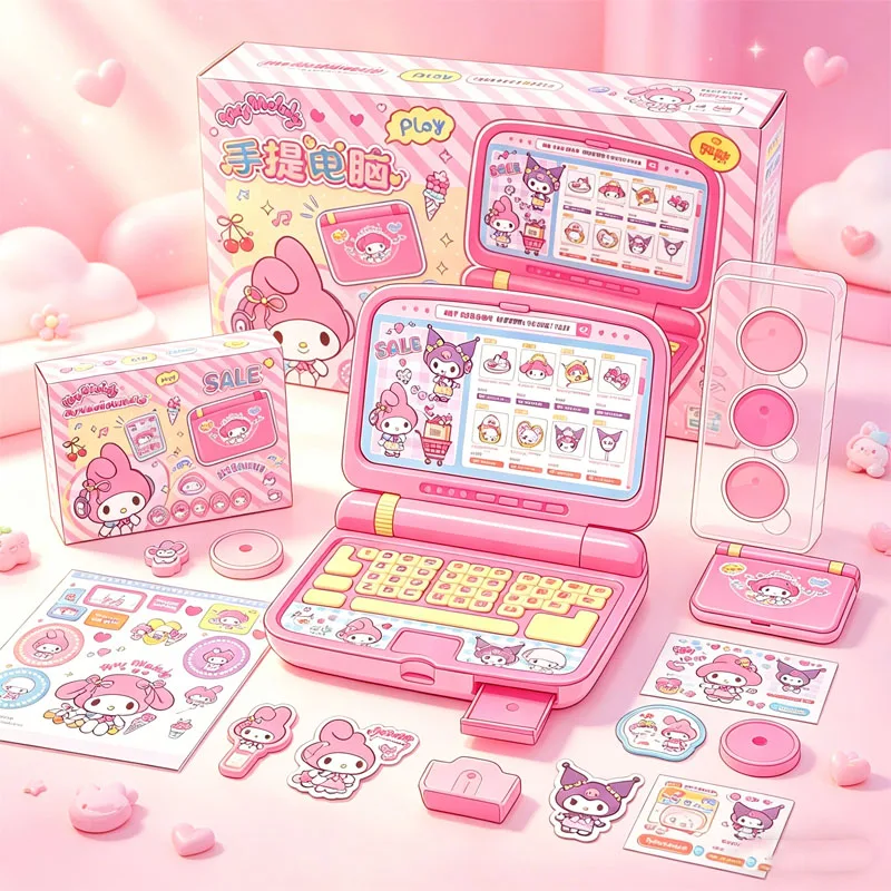 

Интерактивная игрушка-ноутбук MyMelody Kuromi: имитация компьютера, персонажи аниме, периферийные товары, подарок на день рождения