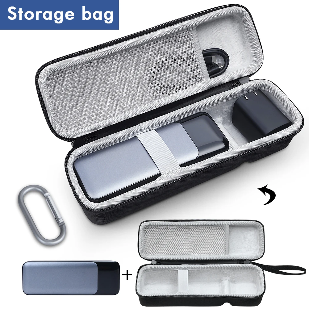 حقيبة حمل EVA مقاومة للماء حقيبة سفر صلبة مع حبل يد وحلقة تسلق لهاتف Anker Prime 27650mAh Power Bank 250W