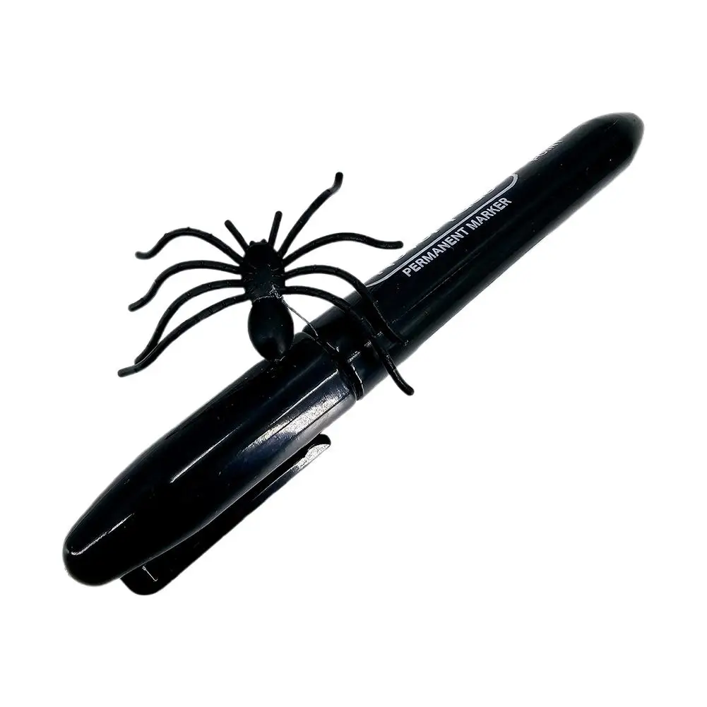 3D Spring-Loaded Jumping Spider Prank Pen Realistic Scare Magic Gag Toy for Party Invisible Trick Pens Magic Props for Pranks