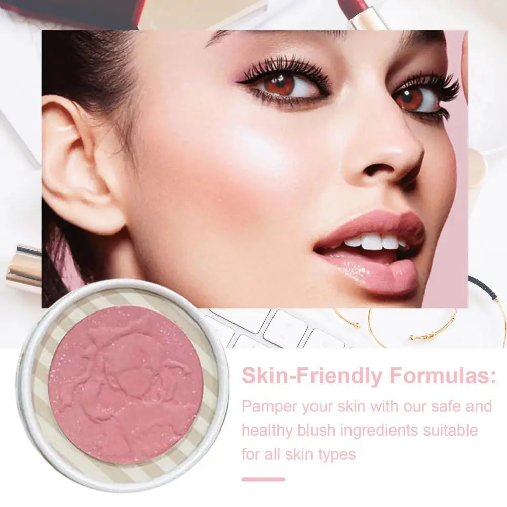 Colorete en relieve de alta pigmento para mujer, paleta de colorete en polvo prensado para mujer, maquillaje facial Natural de larga duración, mate, amigable con el viaje