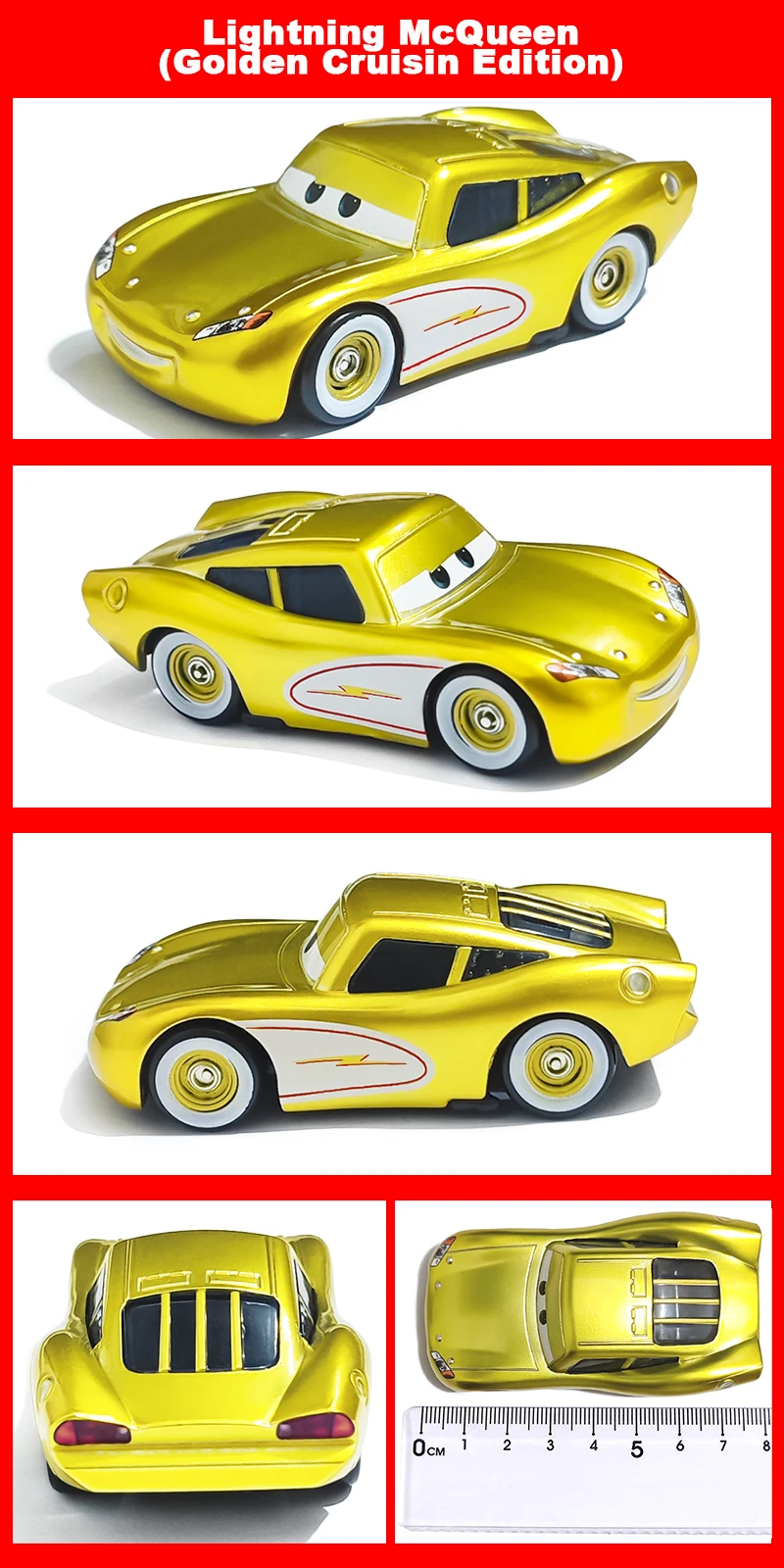 Cars Gold Galvanisierung Car King 43 Anime Figur Strip Weathers 1/55 Metall-Druckguss Dinoco Rennspielzeug Kindergeschenke – Detail 16