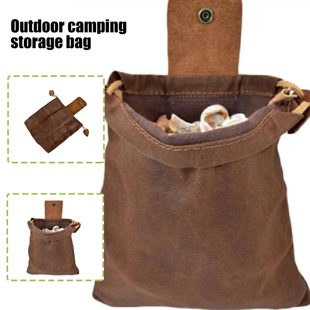 حقيبة قماش مشمع مع الرباط ، والجلود القابلة للطي ، جيب حزام الخصر في الهواء الطلق ، والمشي لمسافات طويلة وتمشيط الشاطئ