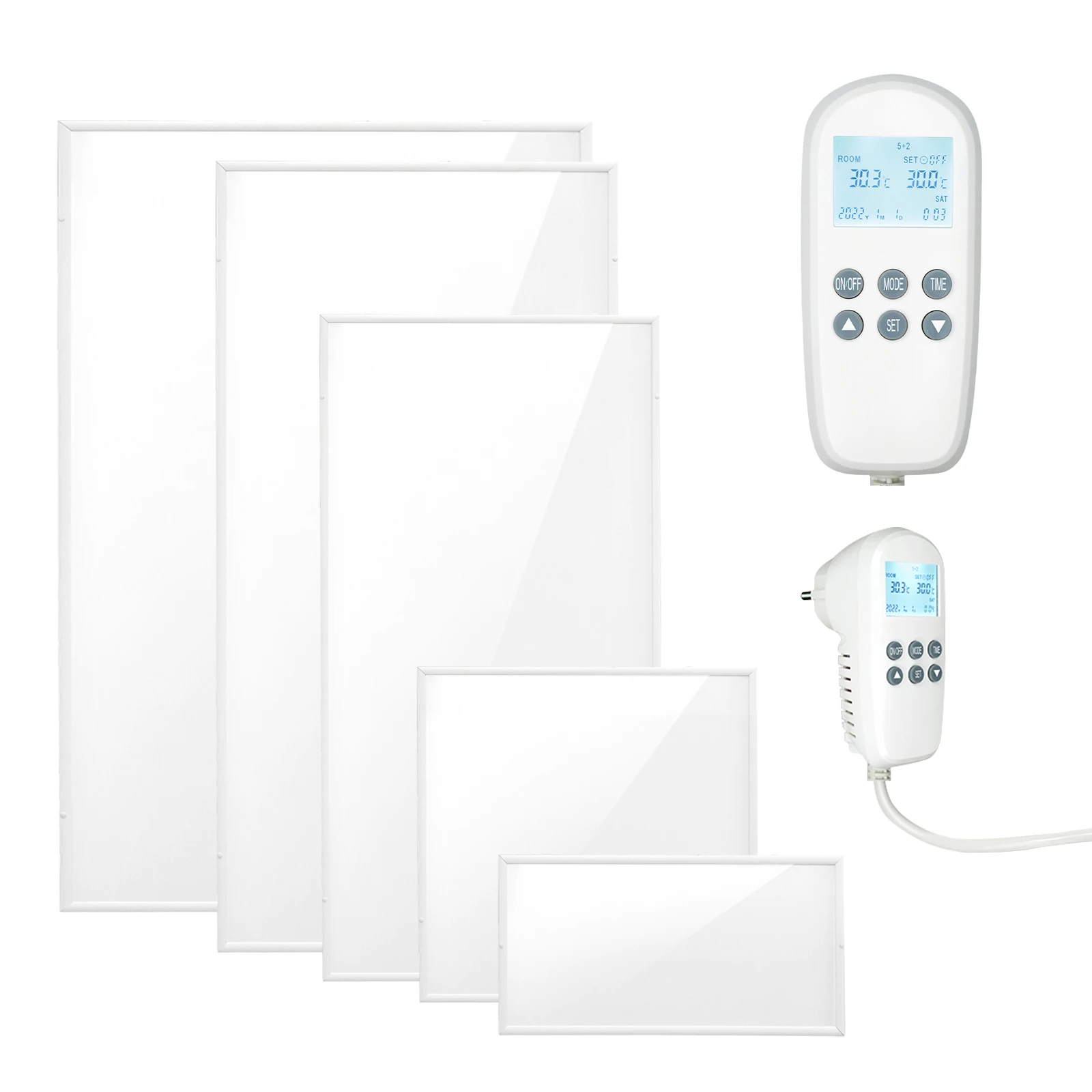 Wandmontiertes Graphen‑Infrarot‑Heizpaneel 850W 1050W, digitaler Timer‑Temperaturregler, IP54 wasserdicht, geräuschloses Strahlungsheizgerät für Zuhause