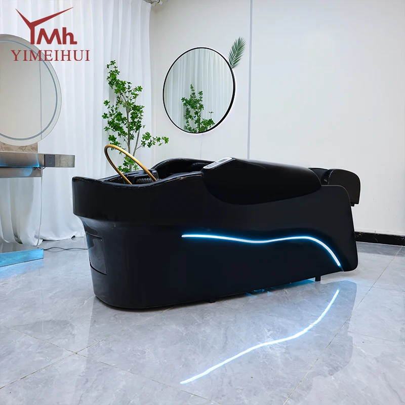 Wielofunkcyjne łóżko do mycia włosów z masażem i cyrkulacją wody do salonu fryzjerskiego/spa fryzjerskiego.