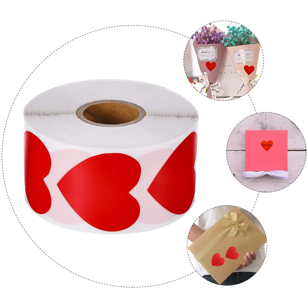 500 قطعة ملصقات على شكل قلب ملصقات زخرفية ذاتية اللصق لعيد الحب تغليف الهدايا حقيبة التعبئة تسميات الحرفية #2