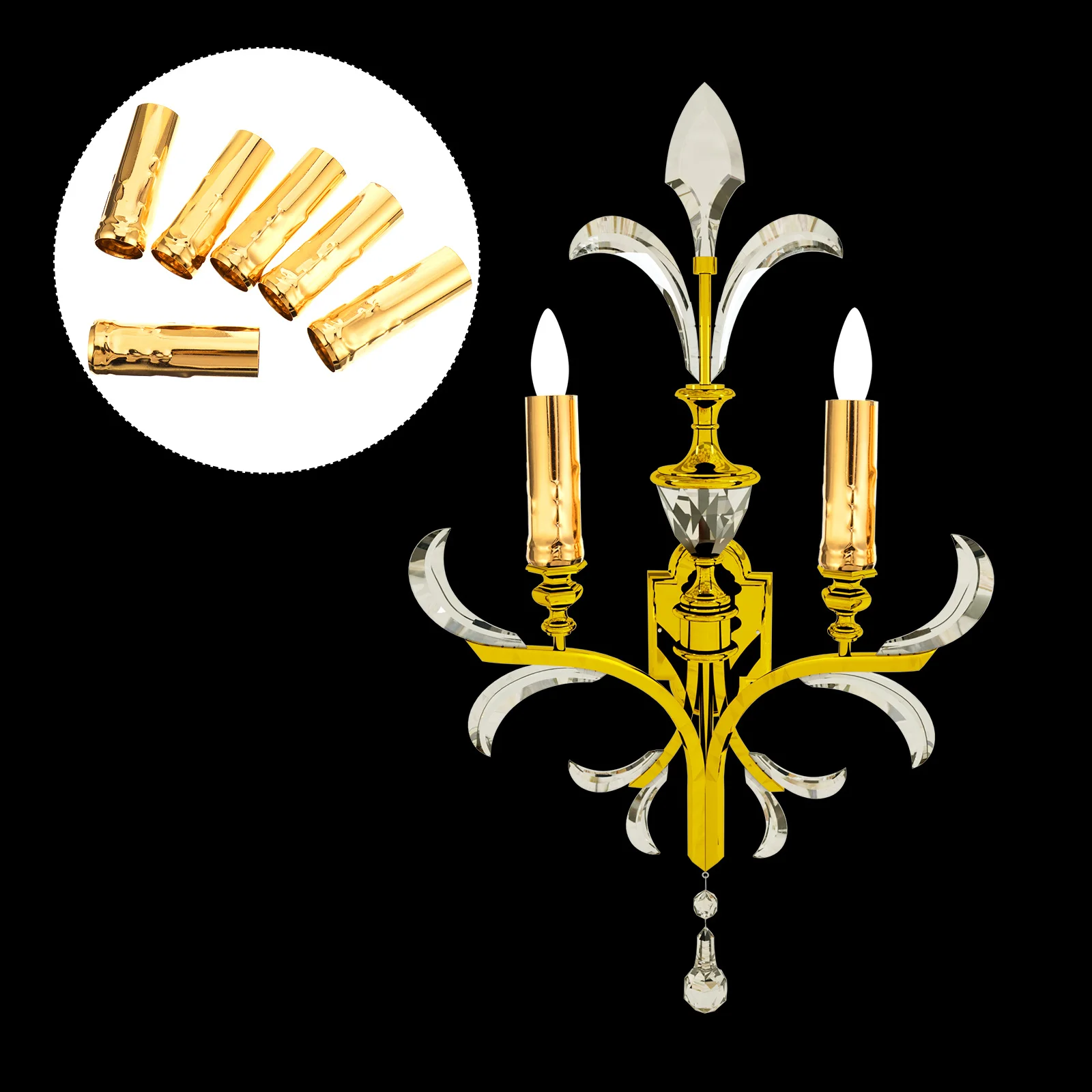 

6Pcs Professional Chandelier Base Covers E14 Candelabra Holders Detail Oriented Design Chandelier Base