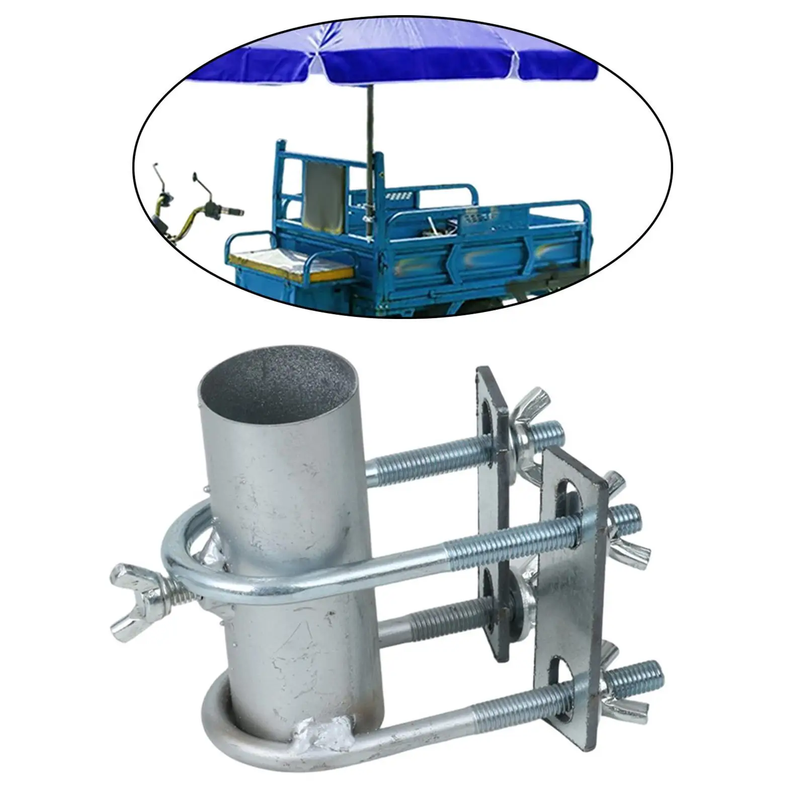 Tricycle Mount Replace Parts Iron Deck Umbrella Stand Clamp Mount for Boats Courtyard Deck Railing Chair, Desk, Dock Tricycle