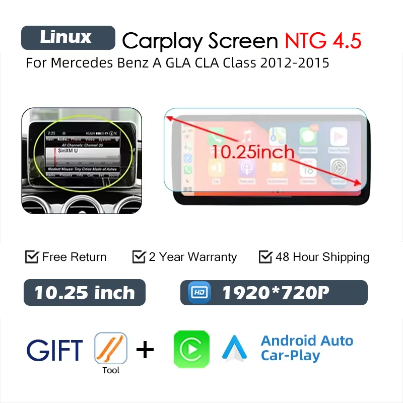 Draadloze Carplay Android Auto Scherm Voor Mercedes Benz A-klasse W176 A180 A200 A220 A250 A260 Multimedia Speler Radio GPS Navi
