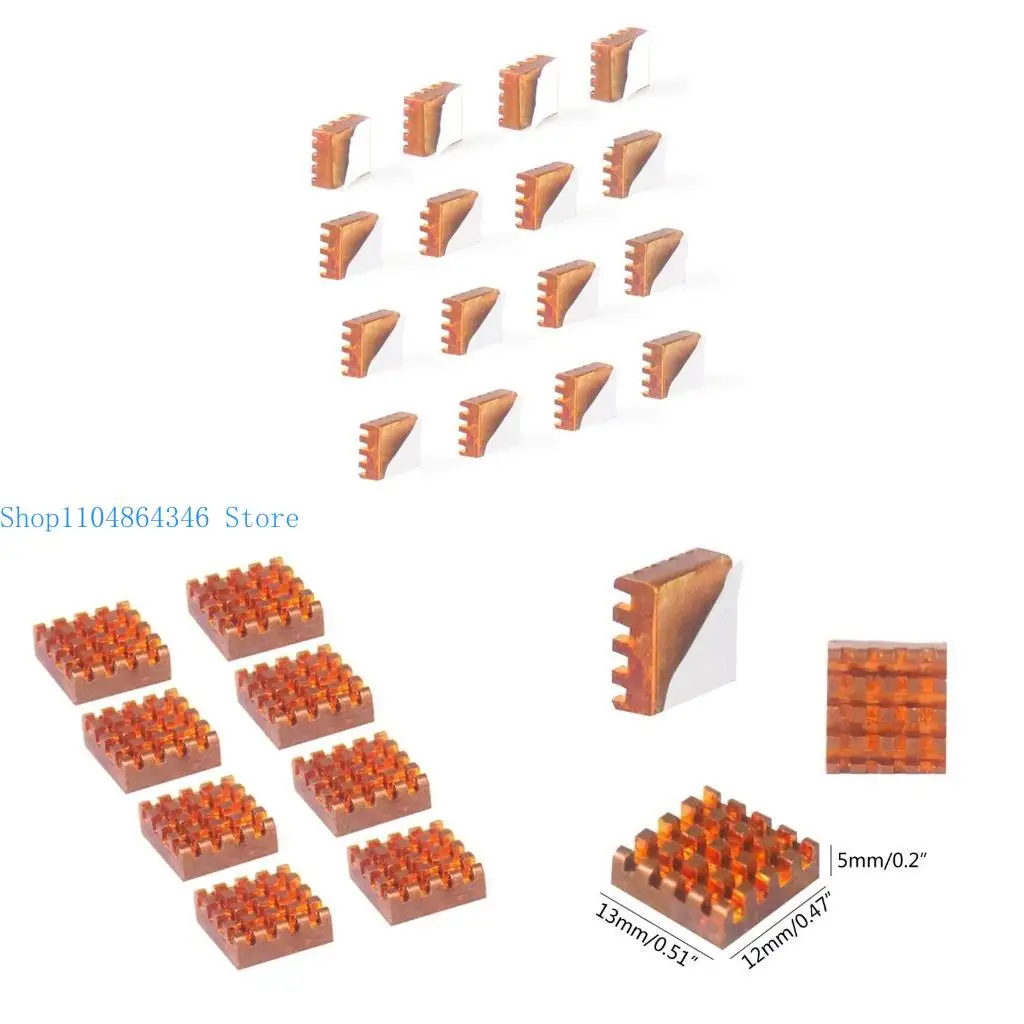

5asd for RaspberryPi5 Cooling Pad For RPI Mainboard Radiators Copper Heatsinks
