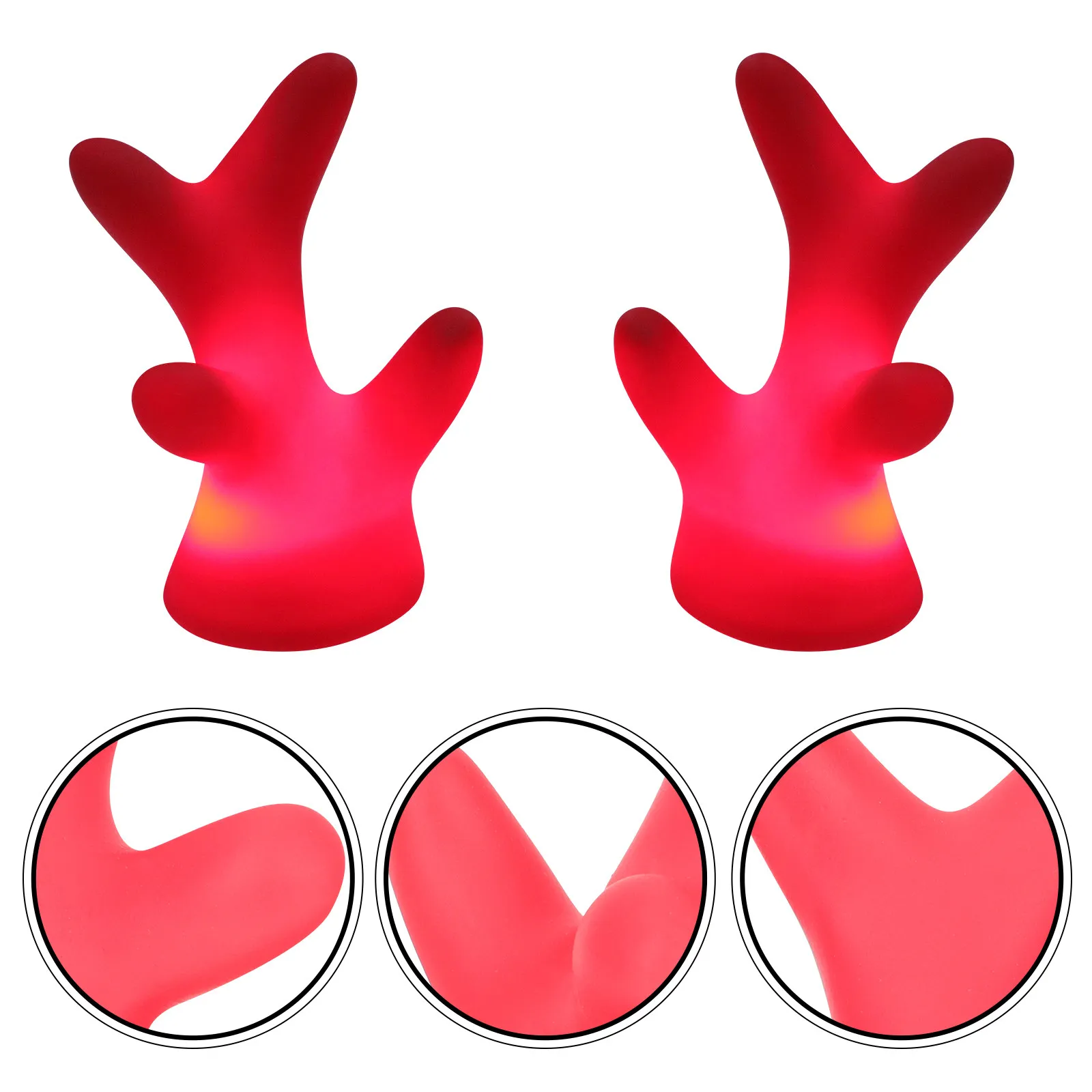 

2Pcs Flashing Deer Horns Lovely Replaceable DIY Decor for Party Costume Ride Event Stand Out Crowd Attention