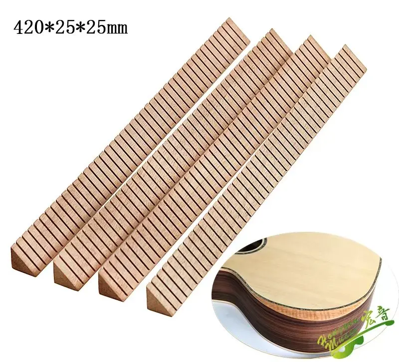 4 Pcs Bevel Guitar Linings Binding Strip inside Inlay Lining Edge Trim Project Replacement Accessory Length 420mm